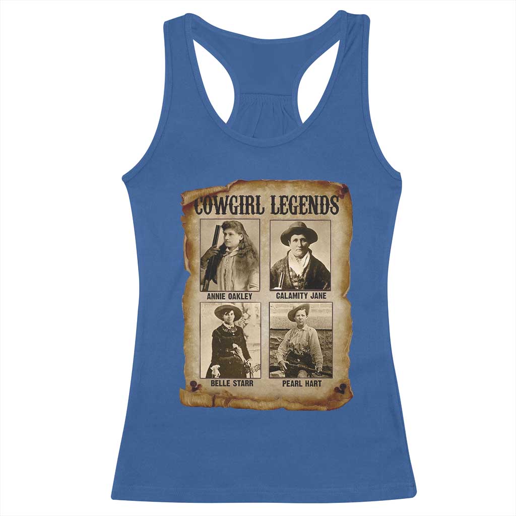 Cowgirl Legends Racerback Tank Top Vintage Legendary American Old West TS11 Royal Blue Print Your Wear