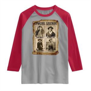 Cowgirl Legends Raglan Shirt Vintage Legendary American Old West TS11 Sport Gray Red Print Your Wear