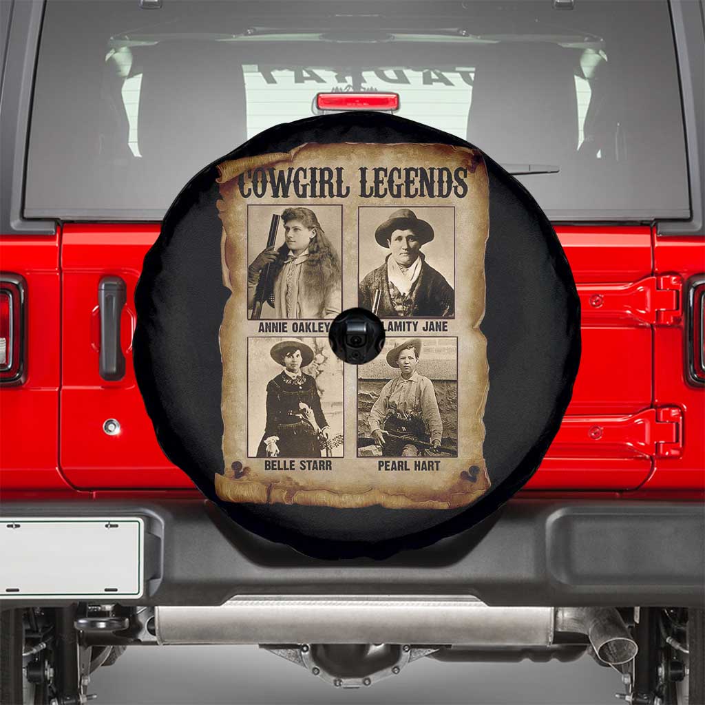 Cowgirl Legends Spare Tire Cover Vintage Legendary American Old West TS11 Black Print Your Wear