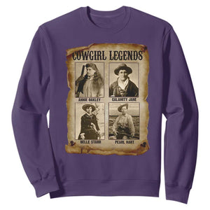 Cowgirl Legends Sweatshirt Vintage Legendary American Old West TS11 Purple Print Your Wear