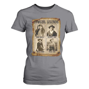 Cowgirl Legends T Shirt For Women Vintage Legendary American Old West TS11 Charcoal Print Your Wear