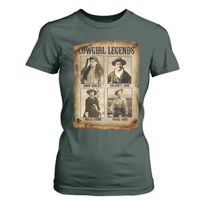 Cowgirl Legends T Shirt For Women Vintage Legendary American Old West TS11 Dark Forest Green Print Your Wear