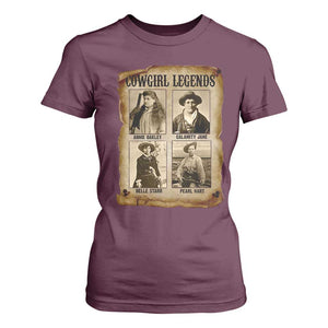 Cowgirl Legends T Shirt For Women Vintage Legendary American Old West TS11 Maroon Print Your Wear