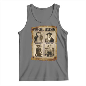 Cowgirl Legends Tank Top Vintage Legendary American Old West TS11 Black Heather Print Your Wear