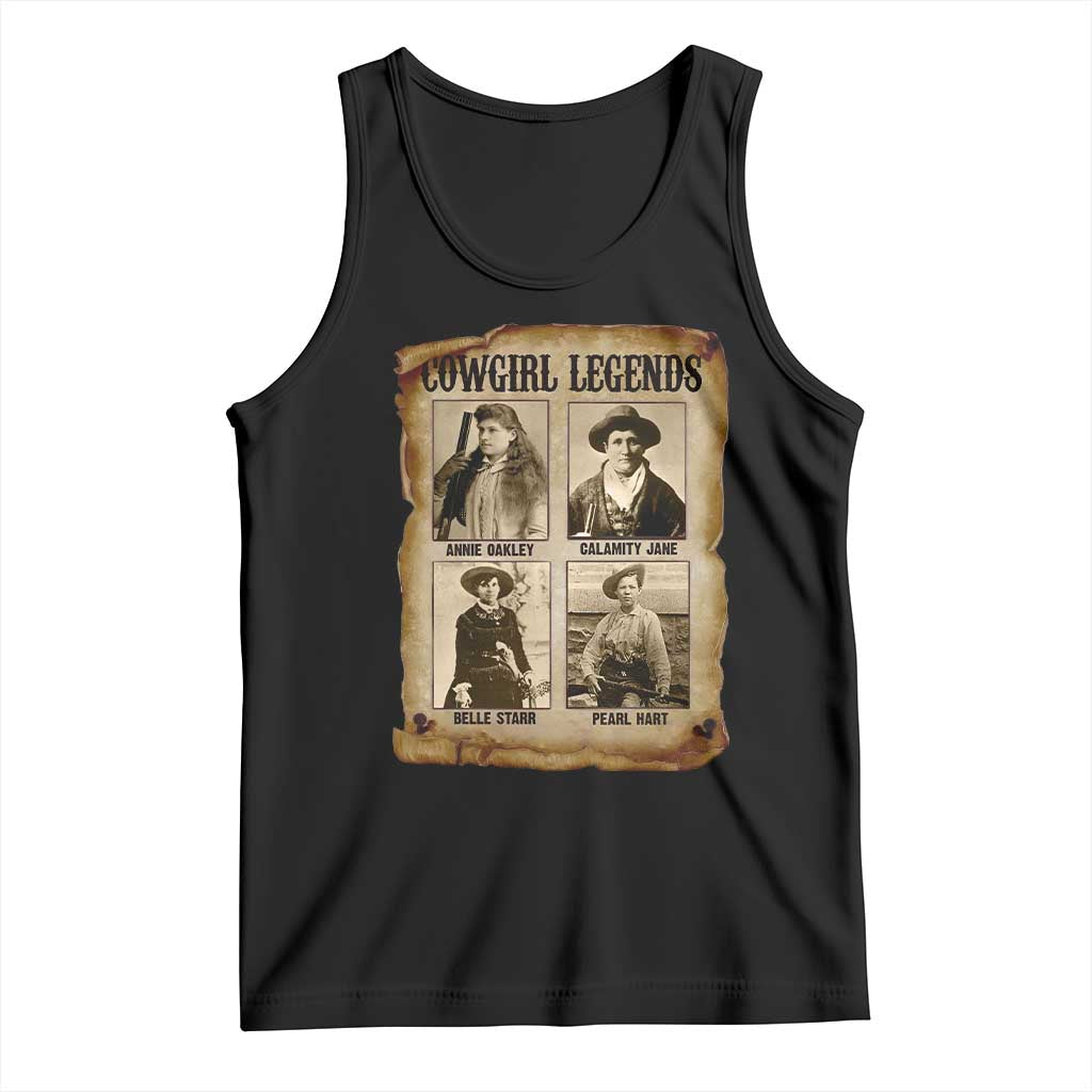 Cowgirl Legends Tank Top Vintage Legendary American Old West TS11 Black Print Your Wear
