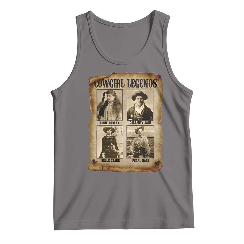 Cowgirl Legends Tank Top Vintage Legendary American Old West TS11 Deep Heather Print Your Wear