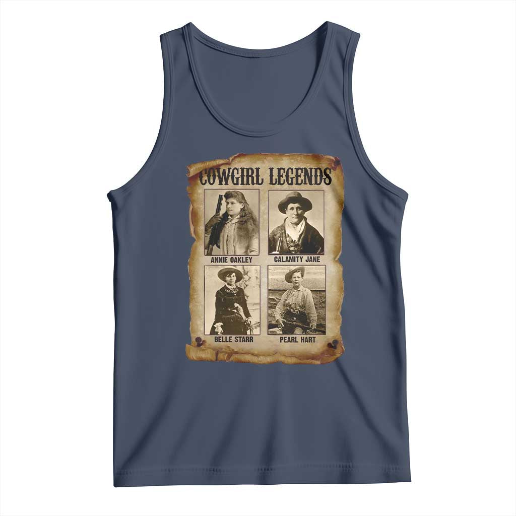 Cowgirl Legends Tank Top Vintage Legendary American Old West TS11 Navy Print Your Wear