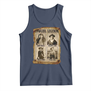 Cowgirl Legends Tank Top Vintage Legendary American Old West TS11 Navy Print Your Wear