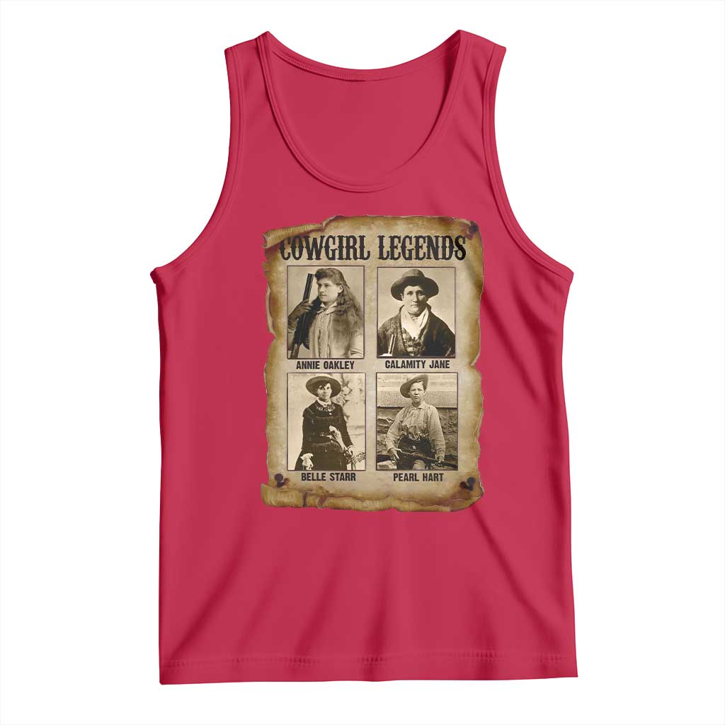 Cowgirl Legends Tank Top Vintage Legendary American Old West TS11 Red Print Your Wear