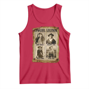 Cowgirl Legends Tank Top Vintage Legendary American Old West TS11 Red Print Your Wear