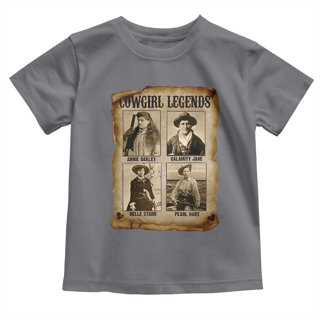 Cowgirl Legends Toddler T Shirt Vintage Legendary American Old West TS11 Charcoal Print Your Wear