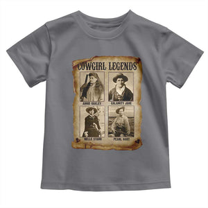Cowgirl Legends Toddler T Shirt Vintage Legendary American Old West TS11 Charcoal Print Your Wear