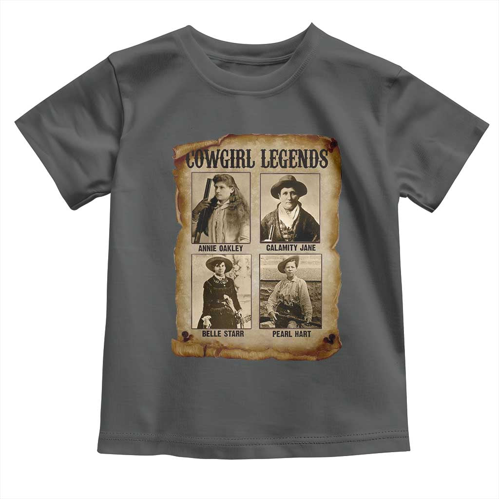 Cowgirl Legends Toddler T Shirt Vintage Legendary American Old West TS11 Dark Heather Print Your Wear