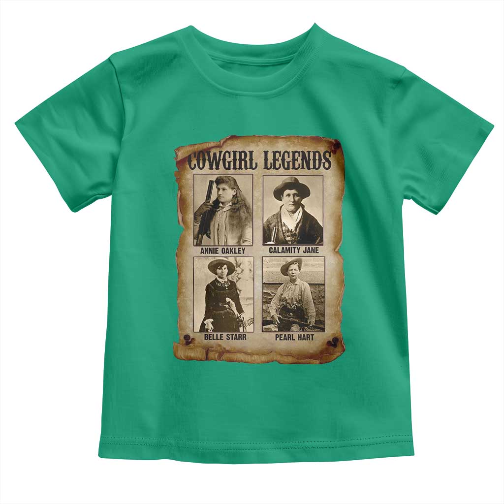 Cowgirl Legends Toddler T Shirt Vintage Legendary American Old West TS11 Irish Green Print Your Wear