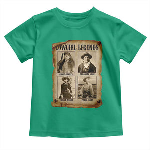 Cowgirl Legends Toddler T Shirt Vintage Legendary American Old West TS11 Irish Green Print Your Wear