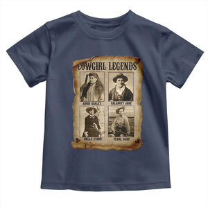 Cowgirl Legends Toddler T Shirt Vintage Legendary American Old West TS11 Navy Print Your Wear