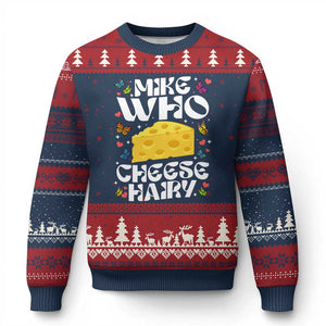 Funny Mike Who Cheese Hairy Ugly Christmas Sweater Inappropriate Adult Humor TS11 Navy Red Print Your Wear