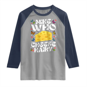 Funny Mike Who Cheese Hairy Raglan Shirt Inappropriate Adult Humor TS11 Sport Gray Navy Print Your Wear