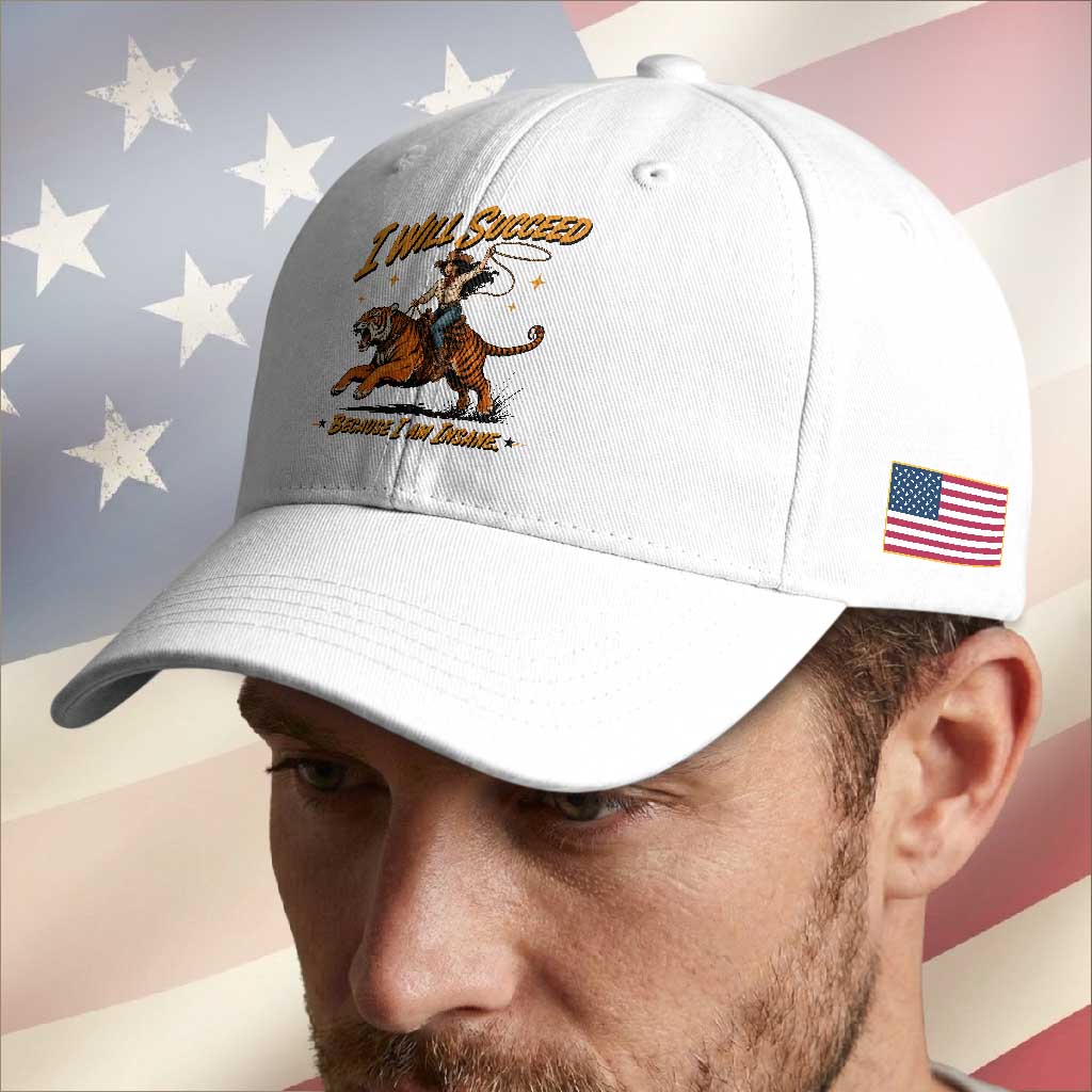 I Will Succeed Because I Am Insane Funny Cowgirl Riding Tiger Baseball Cap TS11 Print Your Wear