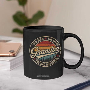 Grandpa The Man The Myth The Bad Influence Coffee Mug Retro Forest Father's Day