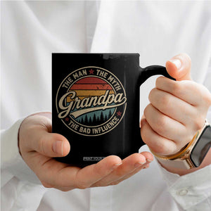 Grandpa The Man The Myth The Bad Influence Coffee Mug Retro Forest Father's Day