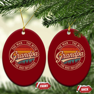 Grandpa The Man The Myth The Bad Influence Ceramic Ornament Retro Forest Father's Day