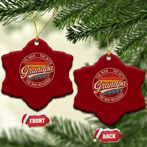 Grandpa The Man The Myth The Bad Influence Ceramic Ornament Retro Forest Father's Day