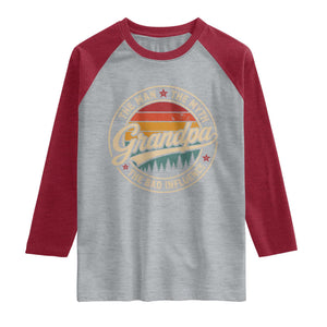 Grandpa The Man The Myth The Bad Influence Raglan Shirt Retro Forest Father's Day