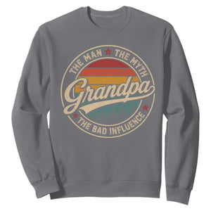 Grandpa The Man The Myth The Bad Influence Sweatshirt Retro Forest Father's Day