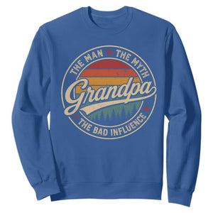 Grandpa The Man The Myth The Bad Influence Sweatshirt Retro Forest Father's Day