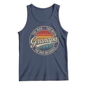 Grandpa The Man The Myth The Bad Influence Tank Top Retro Forest Father's Day
