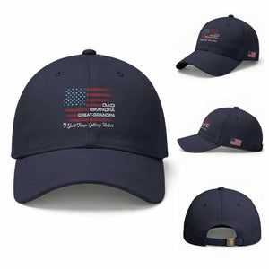 Dad Grandpa Great Grandpa I Just Keep Getting Better Baseball Cap Vintage American Flag Father's Day