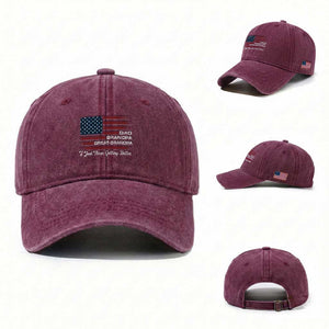 Dad Grandpa Great Grandpa I Just Keep Getting Better Washed Cotton Baseball Cap Vintage American Flag Father's Day
