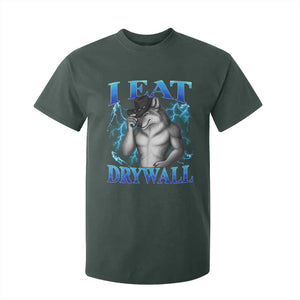 I Eat Drywall Funny Alpha Wolf T Shirt For Kid Stupid Brainrot Meme Edging Werewolf Boootleg Graphic