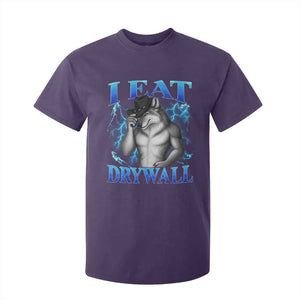 I Eat Drywall Funny Alpha Wolf T Shirt For Kid Stupid Brainrot Meme Edging Werewolf Boootleg Graphic