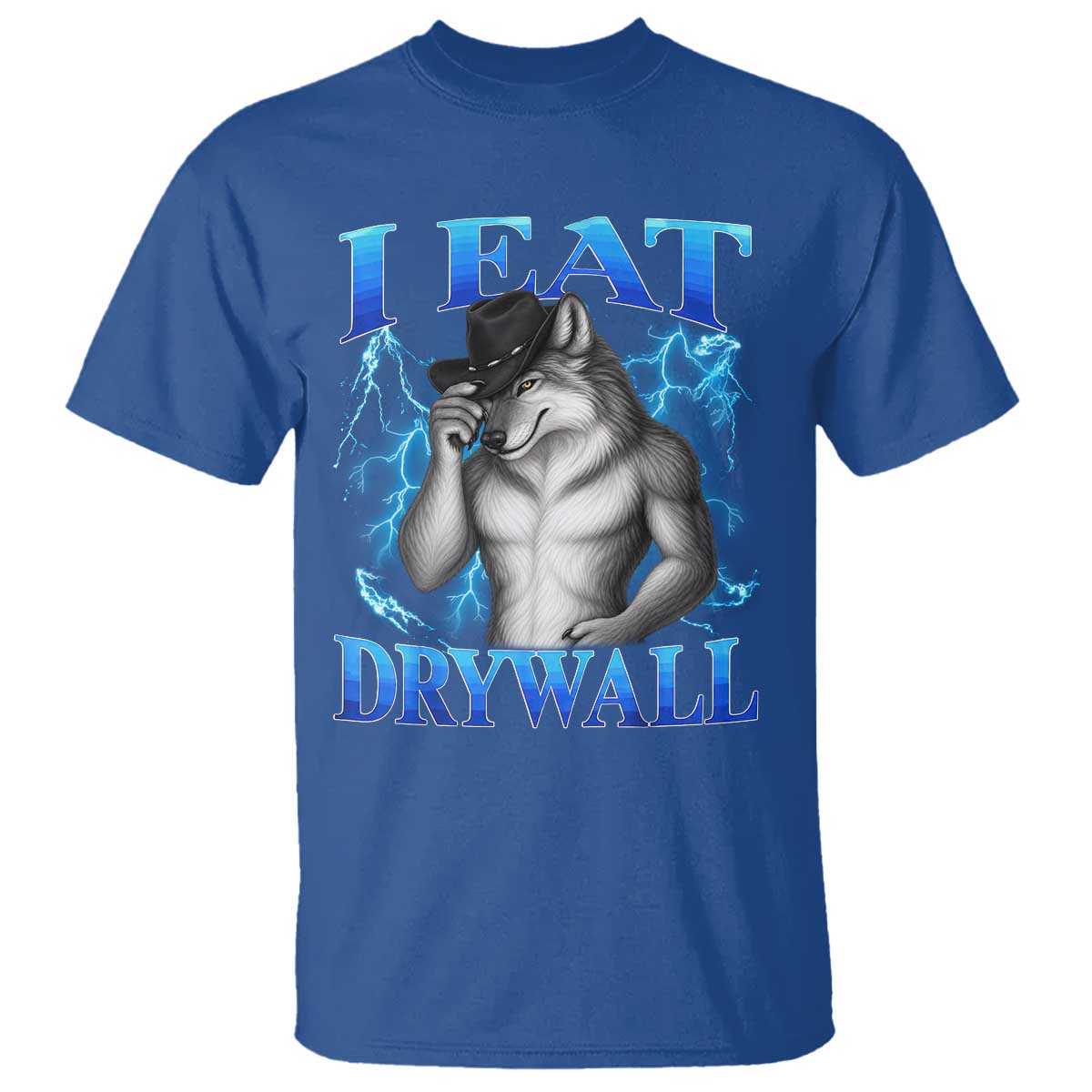 I Eat Drywall Funny Alpha Wolf T Shirt Stupid Brainrot Meme Edging Werewolf Boootleg Graphic