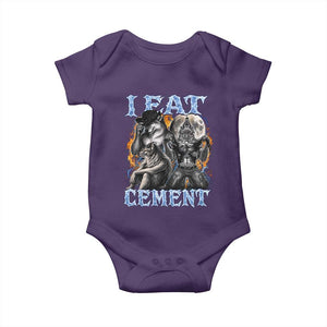 I Eat Cement Funny Alpha Wolf Meme Baby Onesie Stupid Brainrot Meme Edging Werewolf Boootleg Graphic