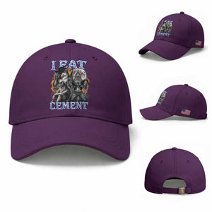 I Eat Cement Funny Alpha Wolf Meme Baseball Cap Stupid Brainrot Meme Edging Werewolf Boootleg Graphic
