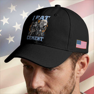 I Eat Cement Funny Alpha Wolf Meme Baseball Cap Stupid Brainrot Meme Edging Werewolf Boootleg Graphic