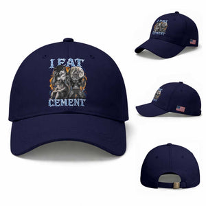 I Eat Cement Funny Alpha Wolf Meme Baseball Cap Stupid Brainrot Meme Edging Werewolf Boootleg Graphic