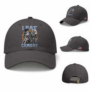 I Eat Cement Funny Alpha Wolf Meme Baseball Cap Stupid Brainrot Meme Edging Werewolf Boootleg Graphic