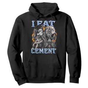 I Eat Cement Funny Alpha Wolf Meme Hoodie Stupid Brainrot Meme Edging Werewolf Boootleg Graphic