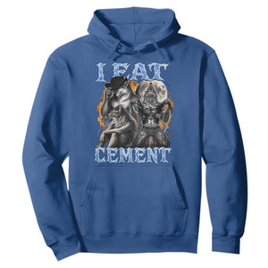 I Eat Cement Funny Alpha Wolf Meme Hoodie Stupid Brainrot Meme Edging Werewolf Boootleg Graphic