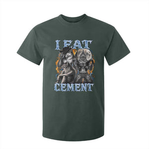 I Eat Cement Funny Alpha Wolf Meme T Shirt For Kid Stupid Brainrot Meme Edging Werewolf Boootleg Graphic