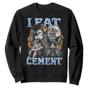 I Eat Cement Funny Alpha Wolf Meme Sweatshirt Stupid Brainrot Meme Edging Werewolf Boootleg Graphic