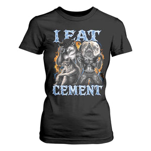 I Eat Cement Funny Alpha Wolf Meme T Shirt For Women Stupid Brainrot Meme Edging Werewolf Boootleg Graphic