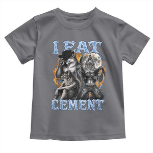 I Eat Cement Funny Alpha Wolf Meme Toddler T Shirt Stupid Brainrot Meme Edging Werewolf Boootleg Graphic