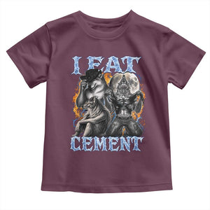 I Eat Cement Funny Alpha Wolf Meme Toddler T Shirt Stupid Brainrot Meme Edging Werewolf Boootleg Graphic
