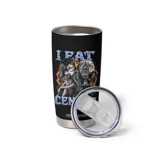 I Eat Cement Funny Alpha Wolf Meme Tumbler Cup Stupid Brainrot Meme Edging Werewolf Boootleg Graphic