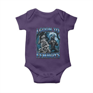 I Goon to Femboys Funny Edging Alpha Wolf Baby Onesie Stupid Brainrot Meme
